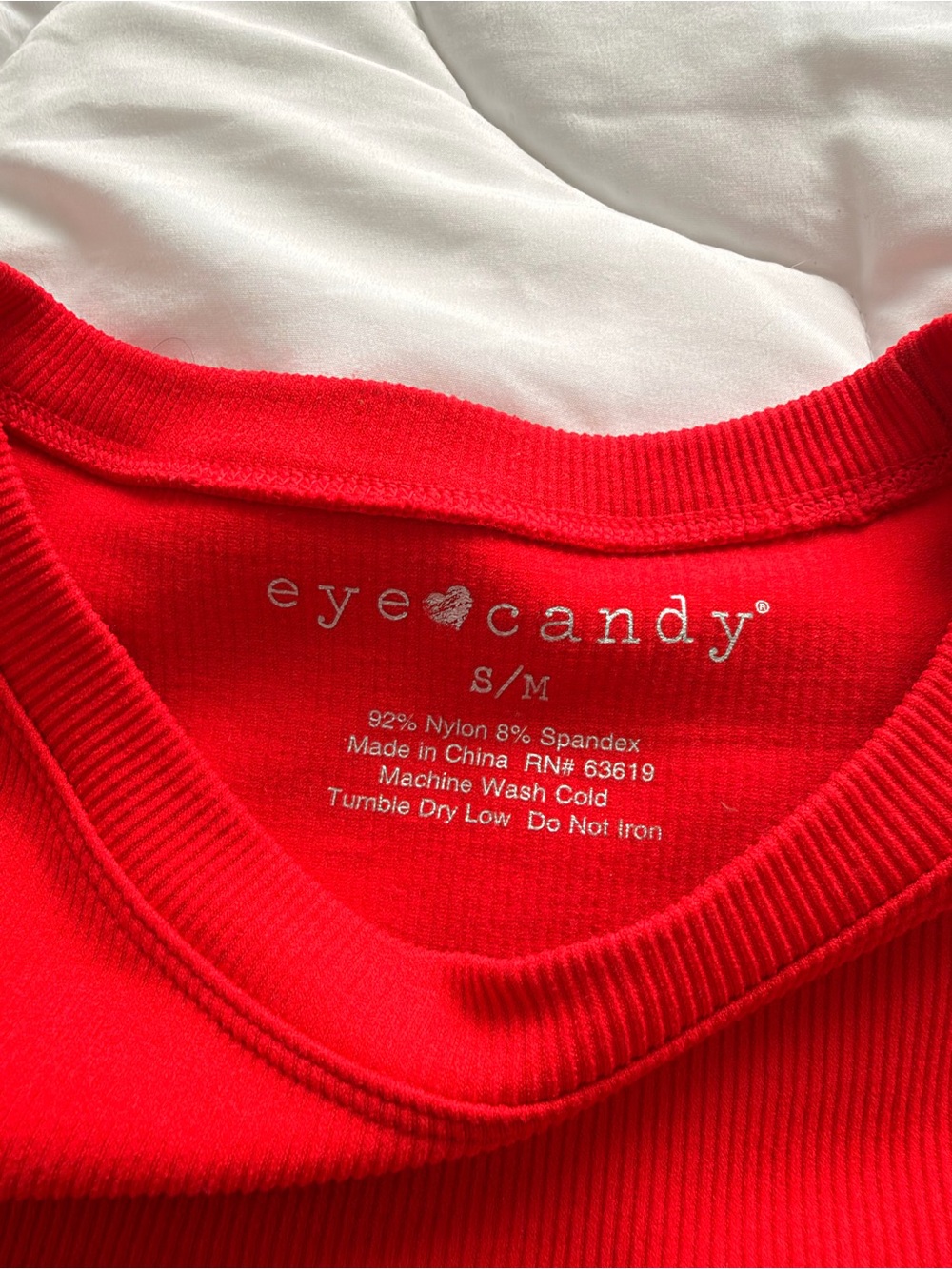 eye candy Red Ribbed Long Sleeve Tee - Picture 4 of 8